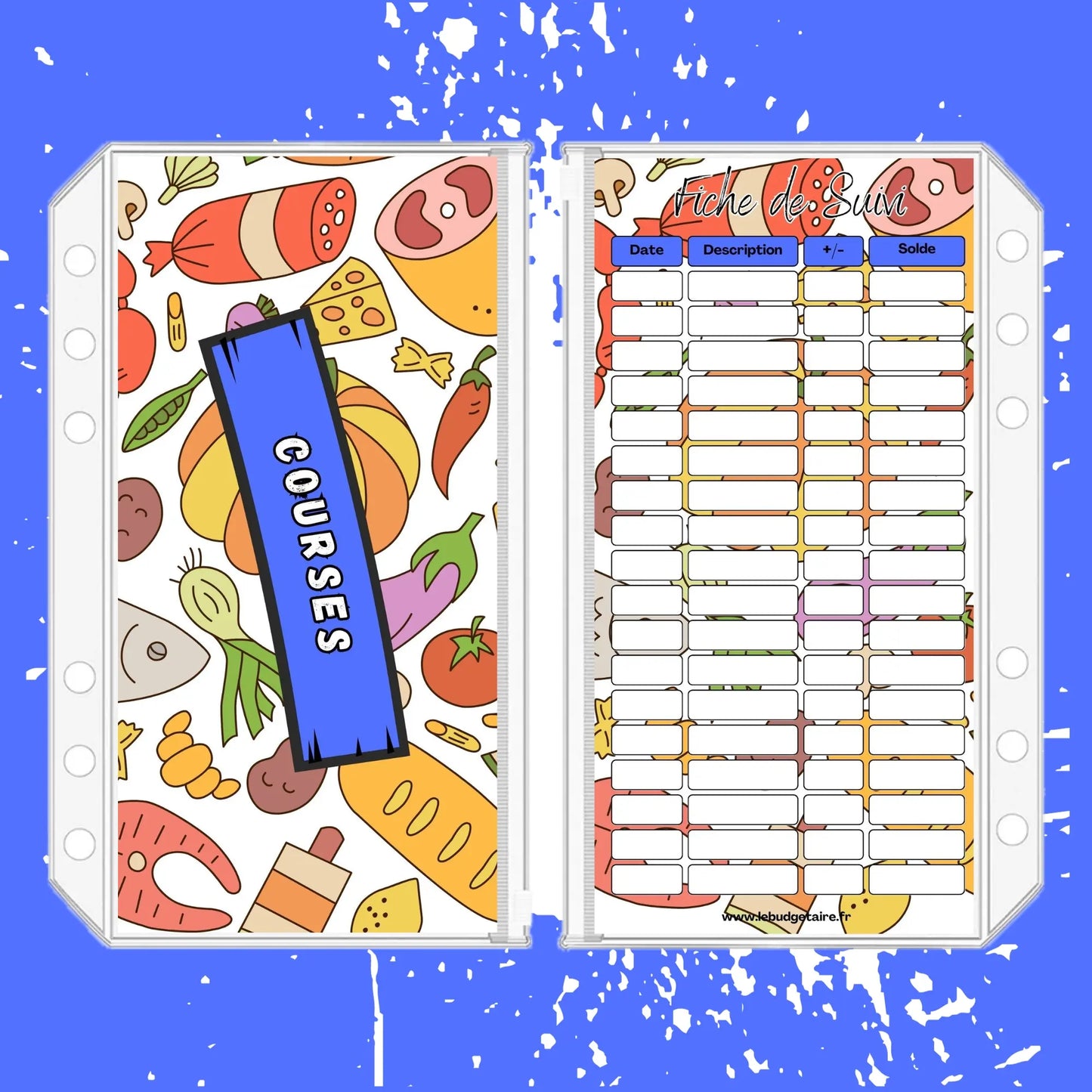 Enveloppe budget stylisée "Courses"