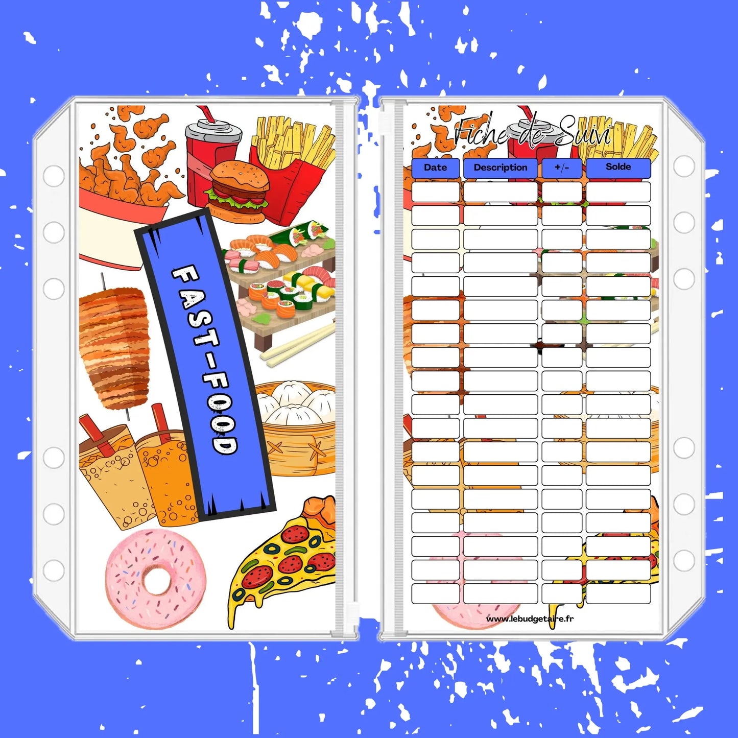 Enveloppe budget stylisée "Fast food"