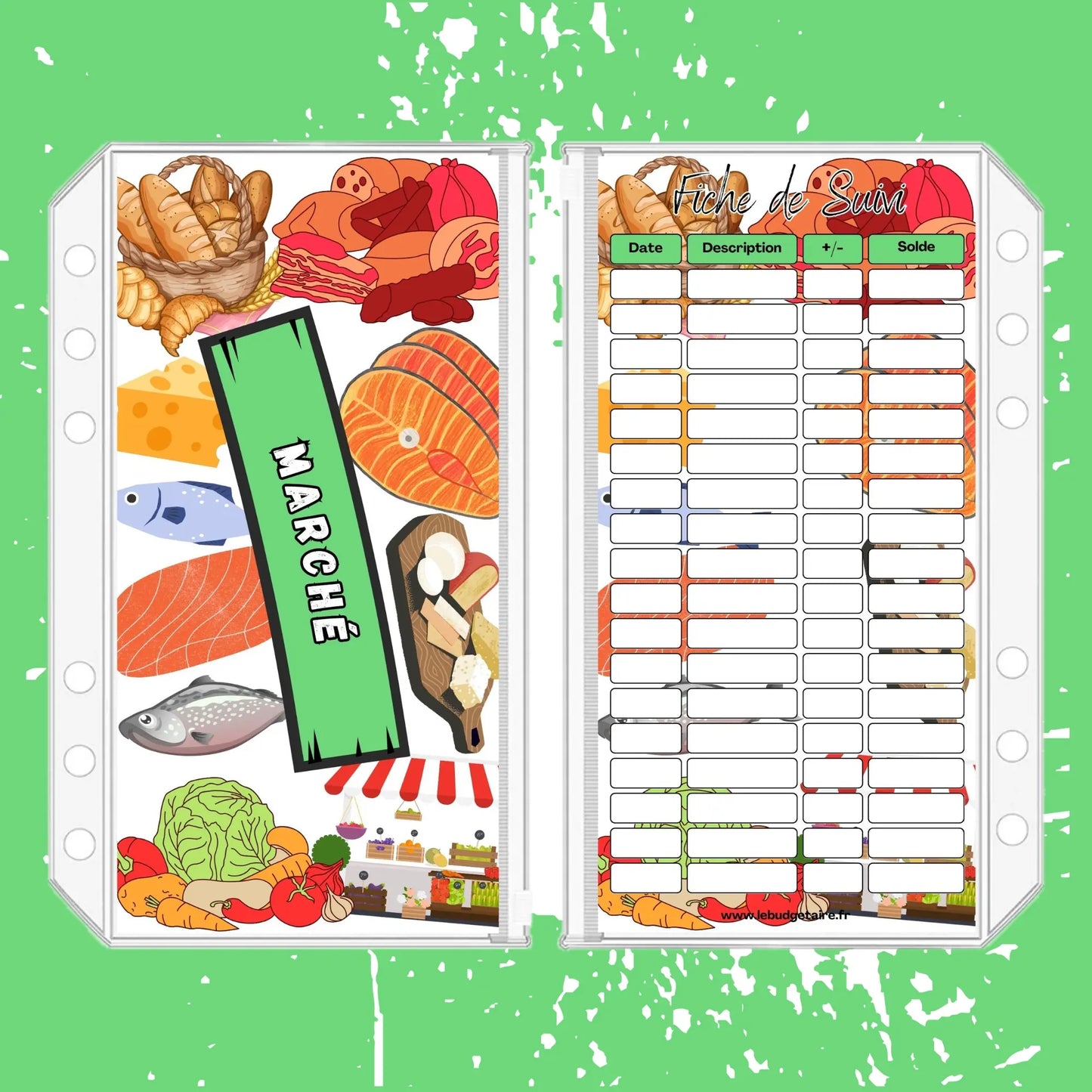 Enveloppe budget stylisée "Marché"