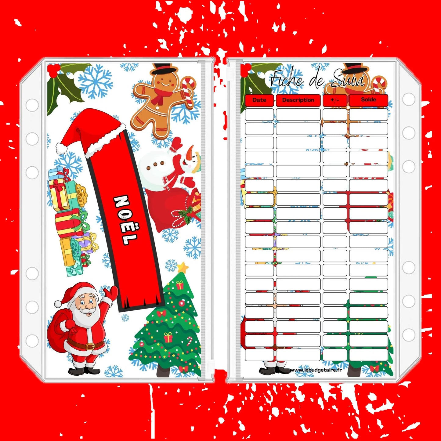 Enveloppe budget stylisee "Noël"