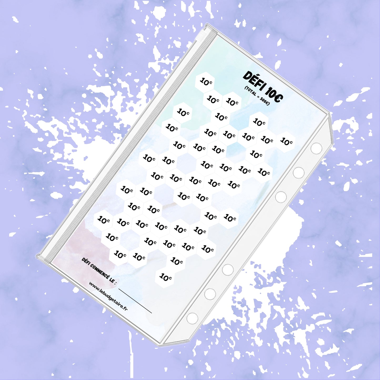 Fiche défi 10€ euro avec enveloppe budget verso