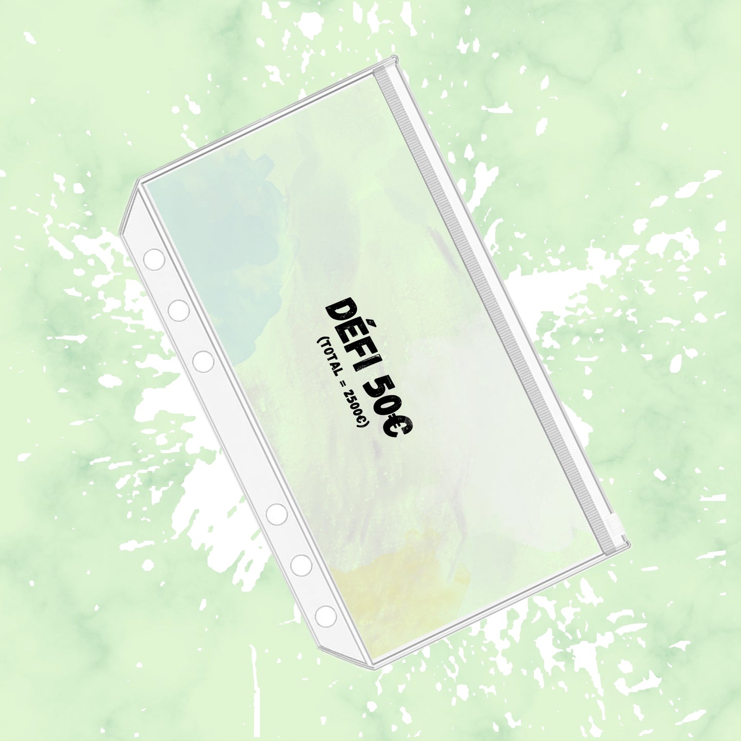 Fiche défi 50€ euro avec enveloppe budget recto